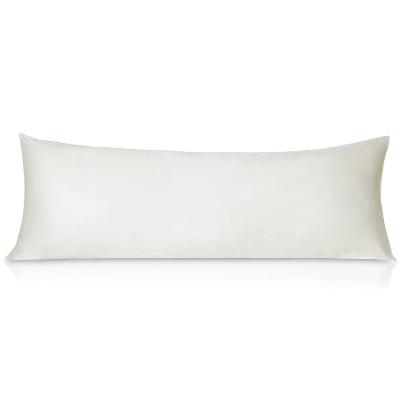 Leeden 100% Cotton Body Pillow Cover, 800 Thread Count 21x54 Soft Breathable Long Body Pillow Pillowcase, Off-White - Image 1