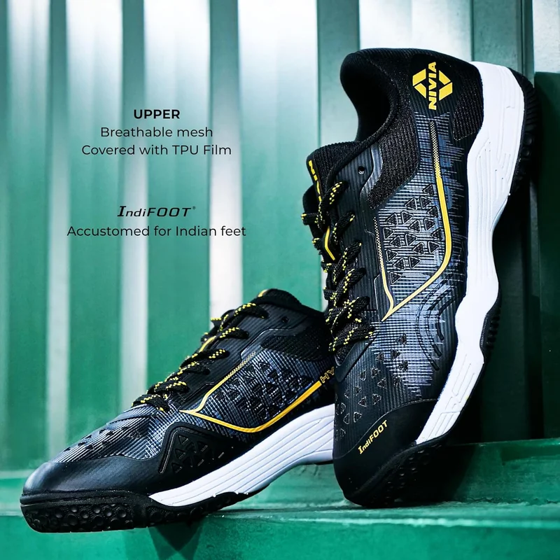 نيفيا Nivia HY-Court 3.0 Badminton Shoe for Men - Lightweight Rubber Sole Sports Footwear