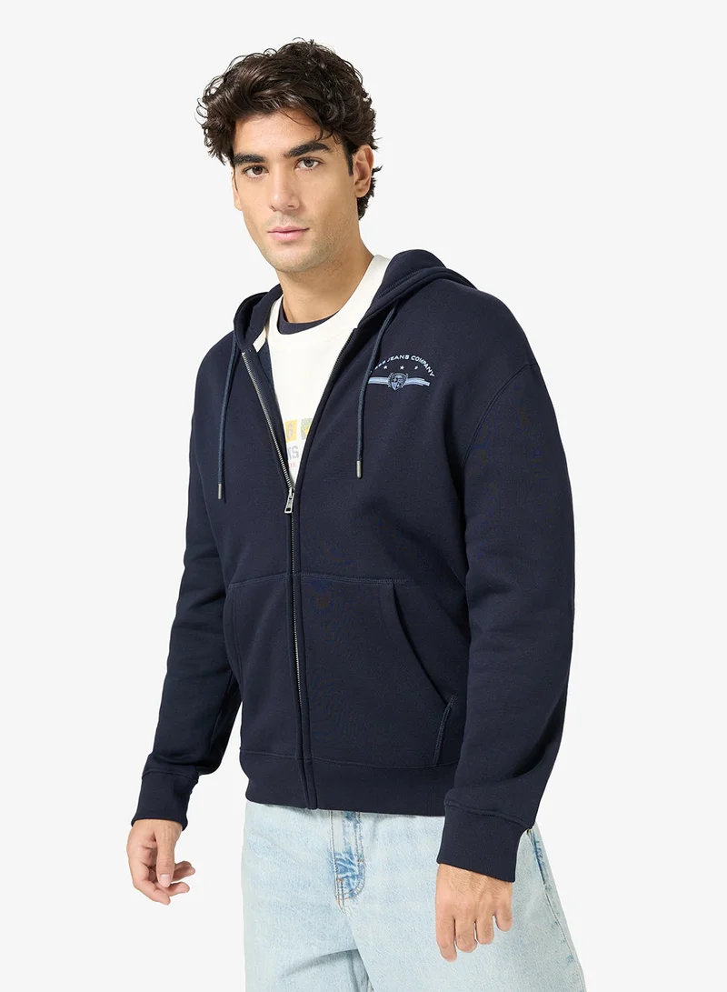 GUESS Casual Front And Back Full Zip Hoodie
