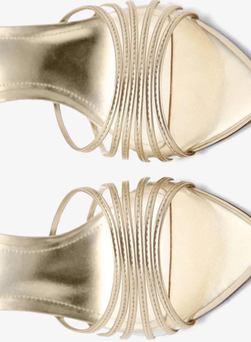 MANGO  Metallic strappy heeled sandal for Women | Best Price UAE