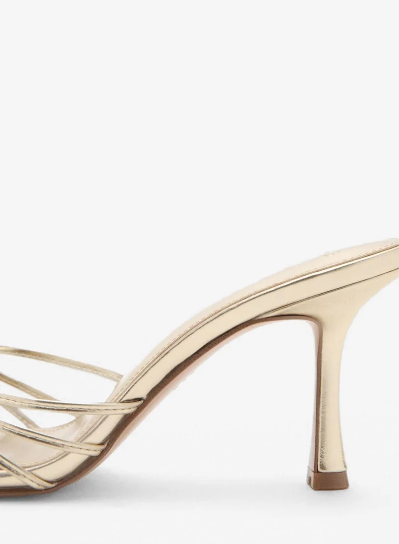 MANGO  Metallic strappy heeled sandal for Women | Best Price UAE