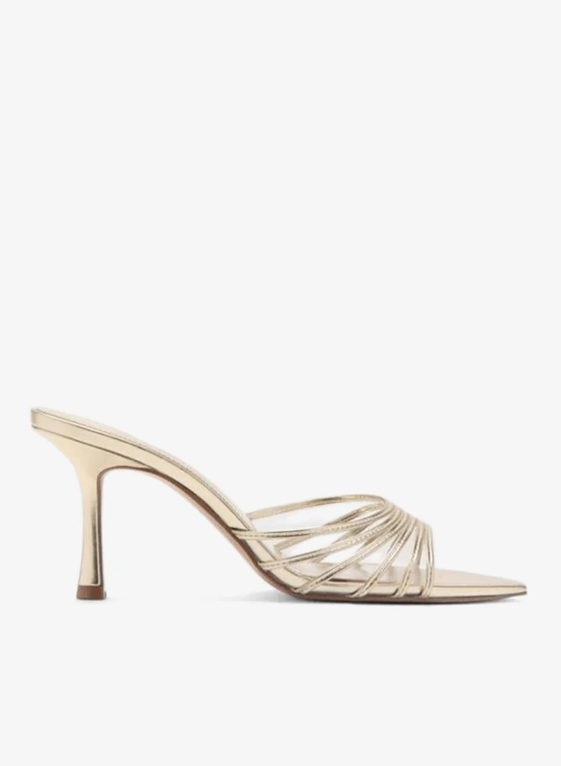 MANGO Metallic strappy heeled sandal