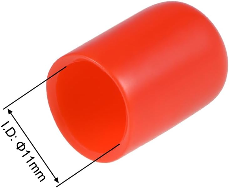 uxcell 50pcs Rubber End Caps 11mm ID Vinyl Round Tube Bolt Cap Cover Screw Thread Protectors Red - Image 3