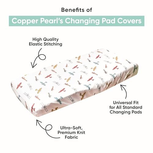 Copper Pearl Premium Knit Changing Pad Cover Soft, Stylish, and Universal Fit for All Standard Diaper Changing Pads, Trendy Design Changing Pad Covers, Jo - Image 2