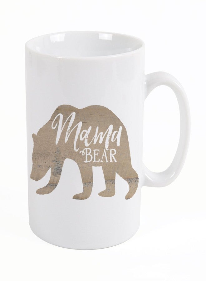 P. Graham Dunn Mama Bear Outline Natural Brown 15 ounce Glossy Porcelain Ceramic Coffee Mug - Image 1