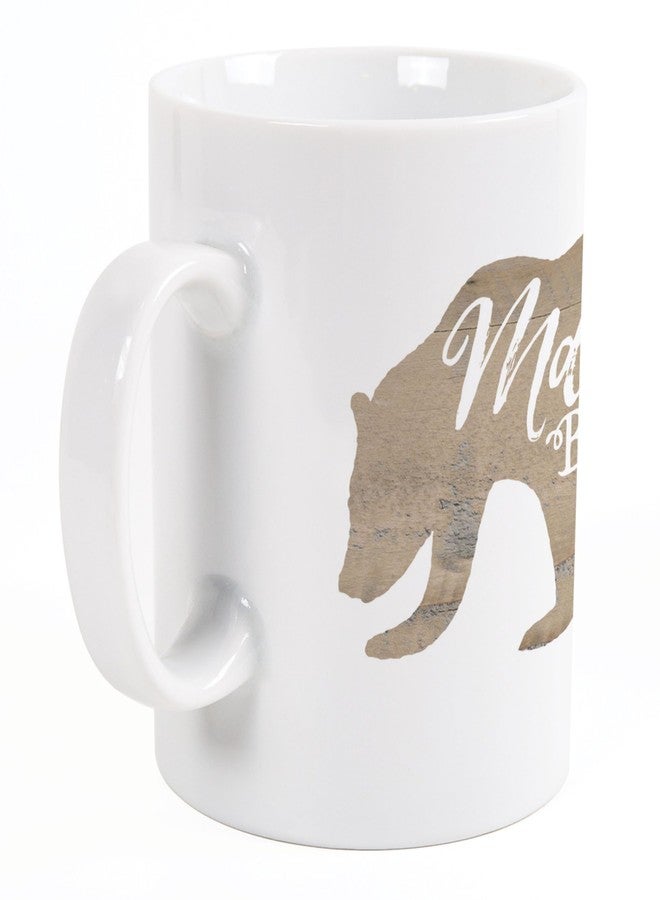 P. Graham Dunn Mama Bear Outline Natural Brown 15 ounce Glossy Porcelain Ceramic Coffee Mug - Image 3