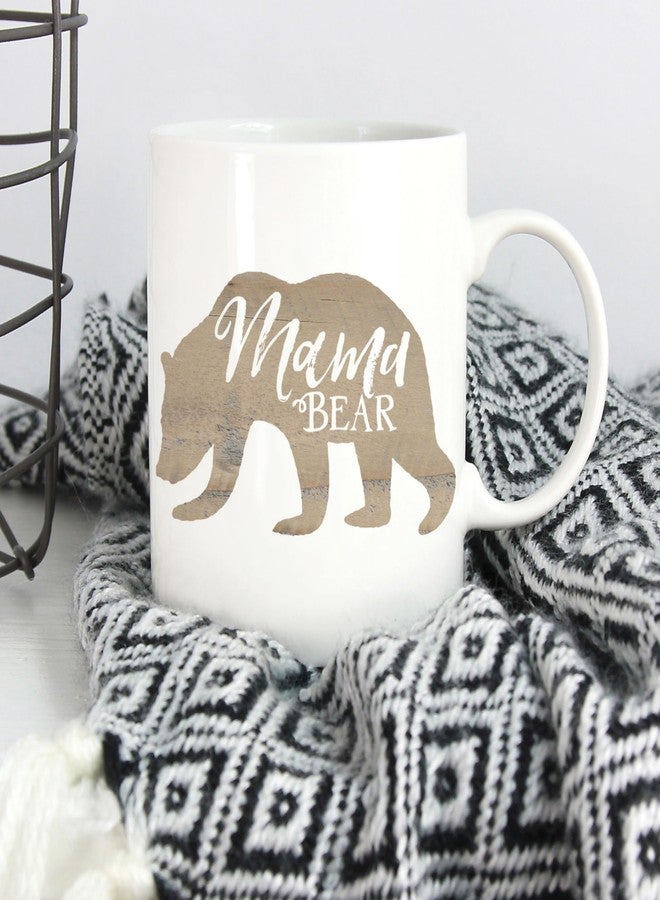 P. Graham Dunn Mama Bear Outline Natural Brown 15 ounce Glossy Porcelain Ceramic Coffee Mug - Image 4