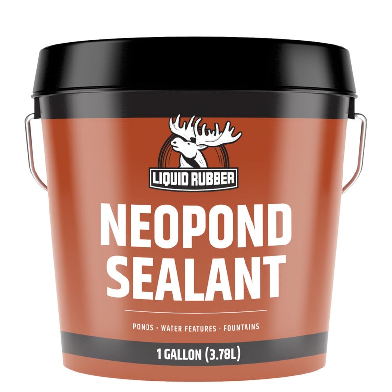 Liquid Rubber NeoPond Waterproof Pond Sealant - Fish and Plant Safe Waterproofing Membrane Sealer for Ponds and Water Features, Black, 1 Gallon - Image 1