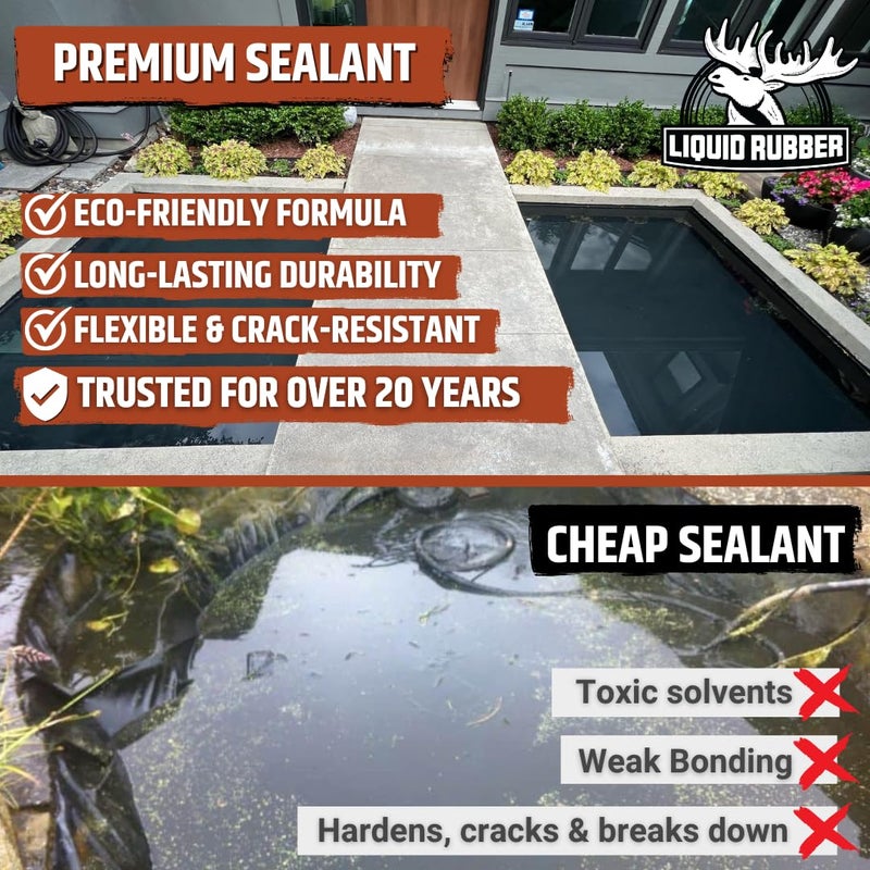 Liquid Rubber NeoPond Waterproof Pond Sealant - Fish and Plant Safe Waterproofing Membrane Sealer for Ponds and Water Features, Black, 1 Gallon - Image 3