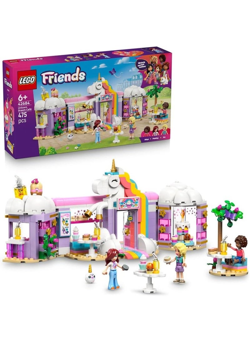 LEGO Friends Unicorn Dream Café - Toy Cake Shop w/ 3 Mini Dolls, Cash Register & Play Food Accessories incl. Cupcakes - Birthday Gift for 6+ Year Old Girls - 42684 - Image 1