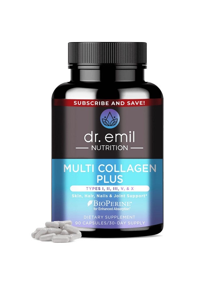 DR EMIL NUTRITION حبوب كولاجين متعدد لدعم الشعر والبشرة والأظافر والمفاصل وصحة الأمعاء مكمل كولاجين مهدرج (90 حبة عبوة واحدة) - Image 1