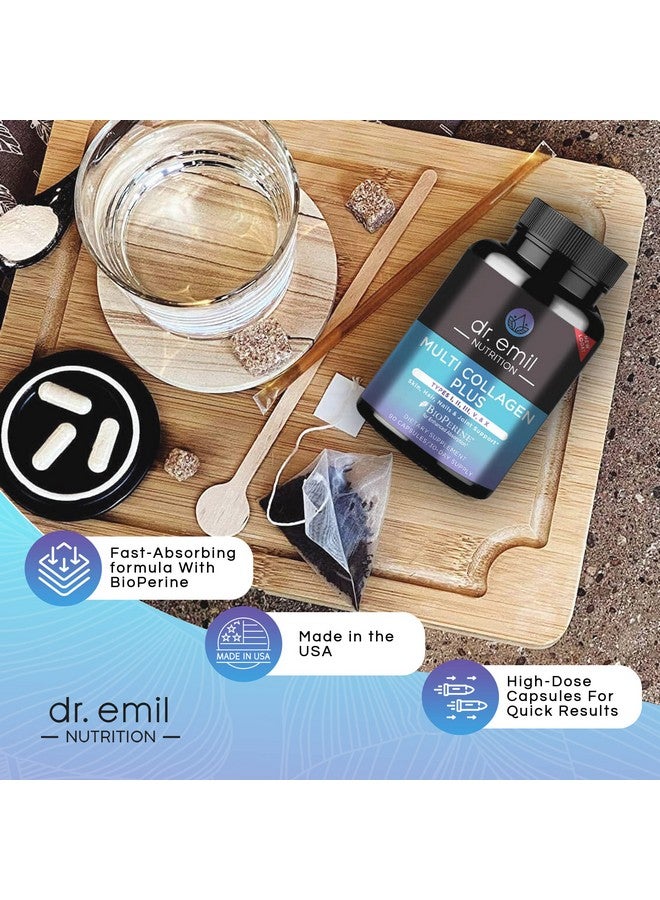 DR EMIL NUTRITION حبوب كولاجين متعدد لدعم الشعر والبشرة والأظافر والمفاصل وصحة الأمعاء مكمل كولاجين مهدرج (90 حبة عبوة واحدة) - Image 5