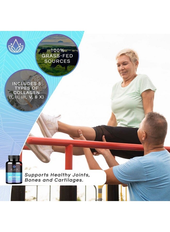 DR EMIL NUTRITION حبوب كولاجين متعدد لدعم الشعر والبشرة والأظافر والمفاصل وصحة الأمعاء مكمل كولاجين مهدرج (90 حبة عبوة واحدة) - Image 4