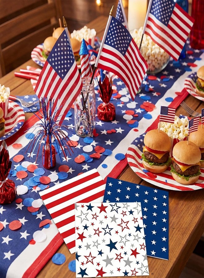 HiToJY 60Pcs 4th of July Party Supplies Set Red White Blue Patriotic Napkins for 4th of July Independence Day, 250th Anniversary, Memorial Day, Veterans Day, Election Parties - Image 5