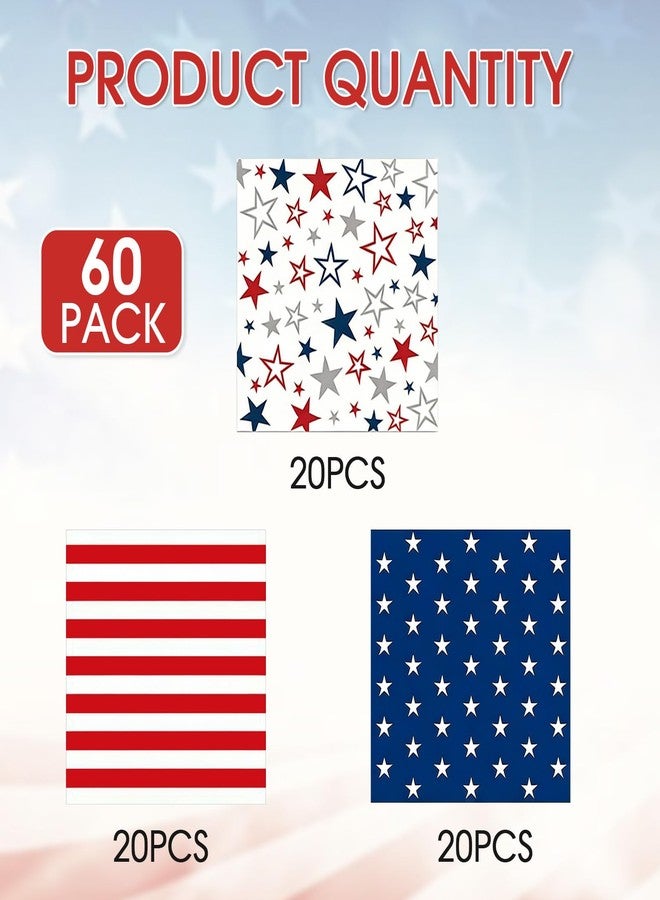 HiToJY 60Pcs 4th of July Party Supplies Set Red White Blue Patriotic Napkins for 4th of July Independence Day, 250th Anniversary, Memorial Day, Veterans Day, Election Parties - Image 2