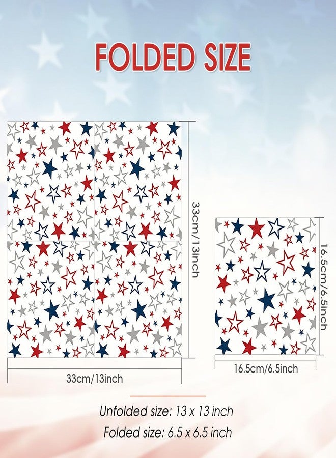 HiToJY 60Pcs 4th of July Party Supplies Set Red White Blue Patriotic Napkins for 4th of July Independence Day, 250th Anniversary, Memorial Day, Veterans Day, Election Parties - Image 4