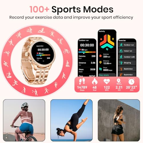 PunnkFunnk GEN 9 Smart Watch Specially Made for Girls & Women with Multi Features and Watch Faces, Music Smartwatch (Golden Strap, 1.30 Inch AMOLED Sunlight Proof Display) - Image 5