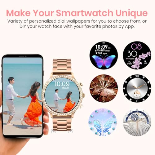 PunnkFunnk GEN 9 Smart Watch Specially Made for Girls & Women with Multi Features and Watch Faces, Music Smartwatch (Golden Strap, 1.30 Inch AMOLED Sunlight Proof Display) - Image 3