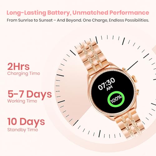 PunnkFunnk GEN 9 Smart Watch Specially Made for Girls & Women with Multi Features and Watch Faces, Music Smartwatch (Golden Strap, 1.30 Inch AMOLED Sunlight Proof Display) - Image 4