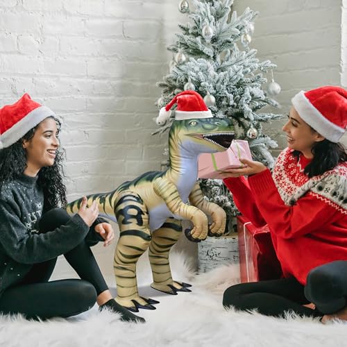 Jet Creations Velociraptor Inflatable 51" Lx30 H – Dinosaur Toy & Gift for Kids Ages 3+, Jurassic Party, Thanksgiving & Christmas Decorations, Winter Holiday Home Decor, Green and Tan Raptor, 1 pc - Image 5