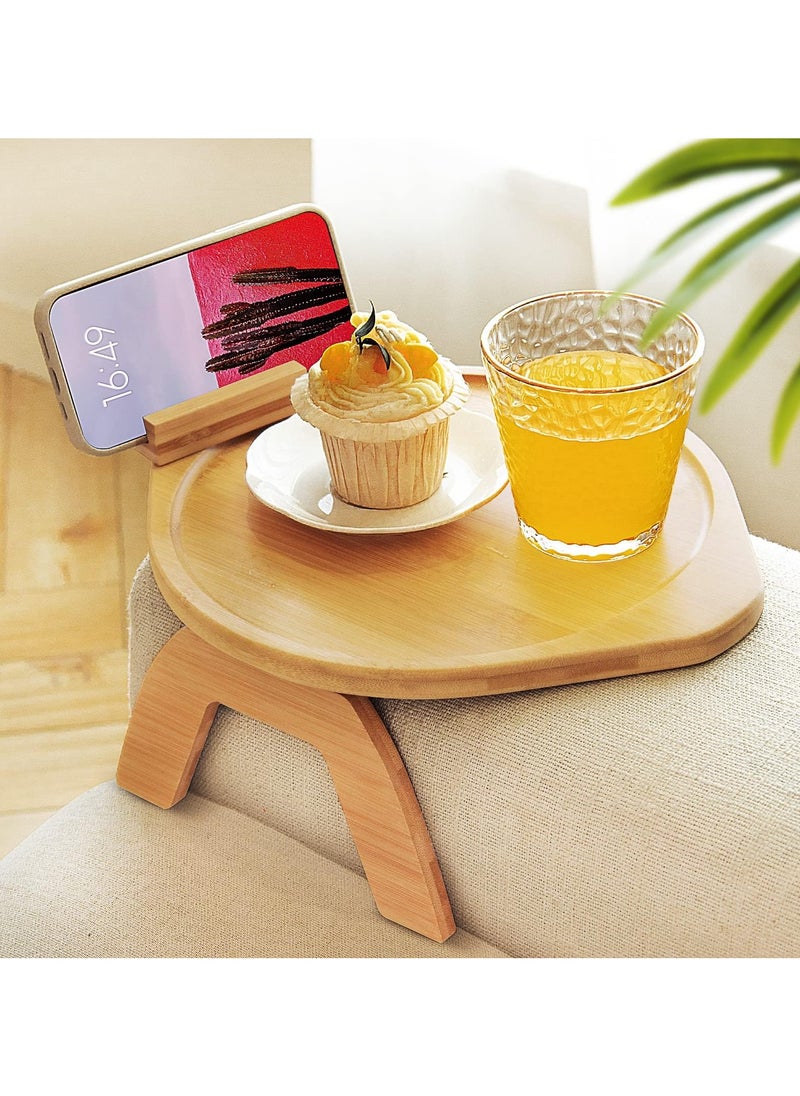 SYOSI - SYOSI Table Sofa Armrest Tray, Sofa Arm Tray with 360° Rotating Holder, Ideal Gift for Eating and Drink - Image 1