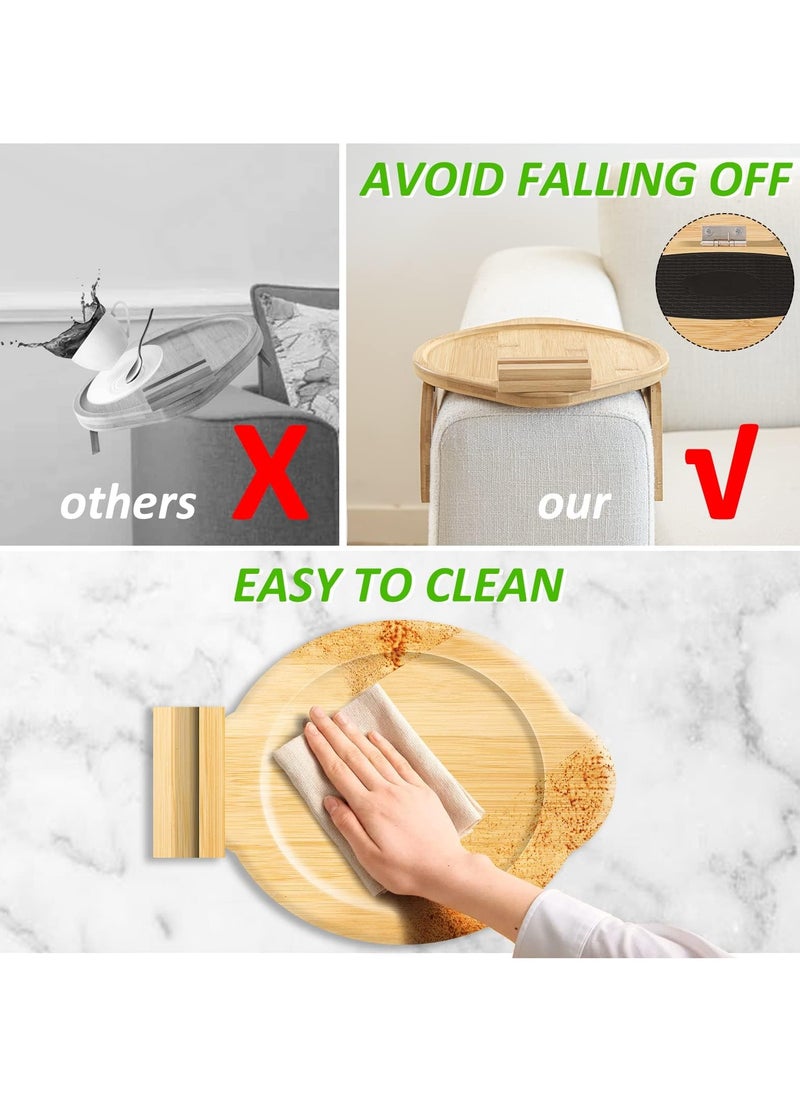 SYOSI - SYOSI Table Sofa Armrest Tray, Sofa Arm Tray with 360° Rotating Holder, Ideal Gift for Eating and Drink - Image 1