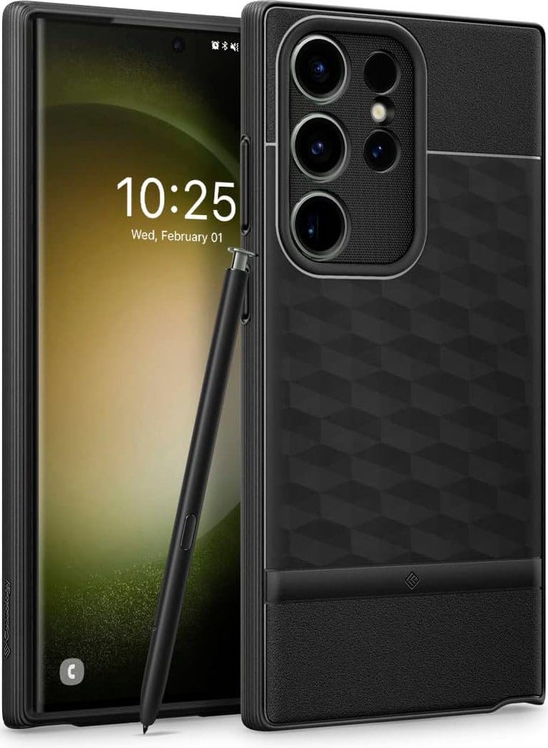 Caseology Parallax for Samsung Galaxy S23 ULTRA Case Cover - Matte Black - Image 1