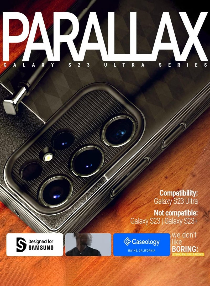 Caseology Parallax for Samsung Galaxy S23 ULTRA Case Cover - Matte Black - Image 2