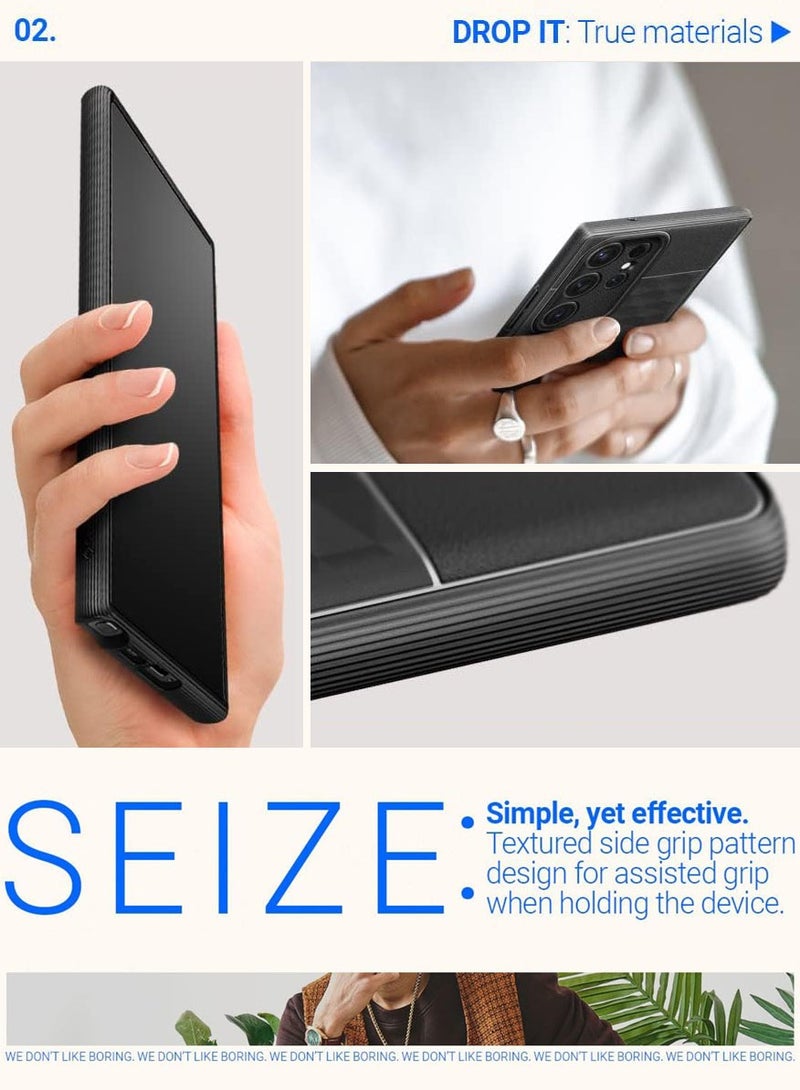 Caseology Parallax for Samsung Galaxy S23 ULTRA Case Cover - Matte Black - Image 4