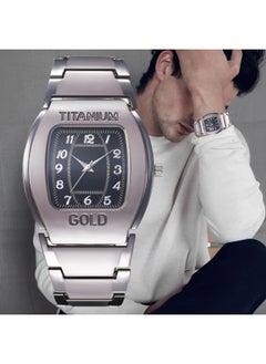 REOCLE Men's Square Watch Analog Quartz Wristwatch Bracelet Watch with & Date Function & Everyday Water Resistance & Stainless Steel Strap Fashion Business Casual Watch  - Image 2