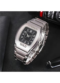 REOCLE Men's Square Watch Analog Quartz Wristwatch Bracelet Watch with & Date Function & Everyday Water Resistance & Stainless Steel Strap Fashion Business Casual Watch  - Image 3