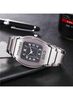 REOCLE Men's Square Watch Analog Quartz Wristwatch Bracelet Watch with & Date Function & Everyday Water Resistance & Stainless Steel Strap Fashion Business Casual Watch  - Image 4