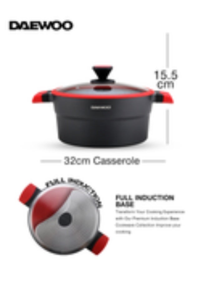 Daewoo 32cm Pot  X Series - DCC 3200 (Black & RED) - Image 4