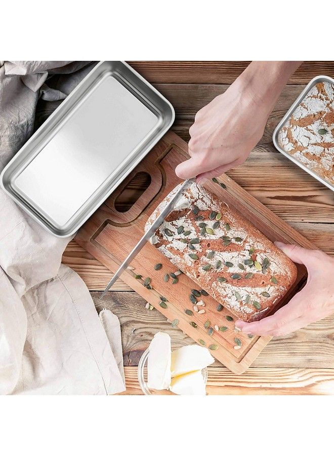 TeamFar قوالب خبز للصناعة الخبز 9¼" × 5" قالب خبز لقلي اللحم ستانلس ستيل للمطبخ المنزلي صحي وقوي آمن للاستخدام في الفرن وغسالة الصحون مجموعة من 2 - Image 5