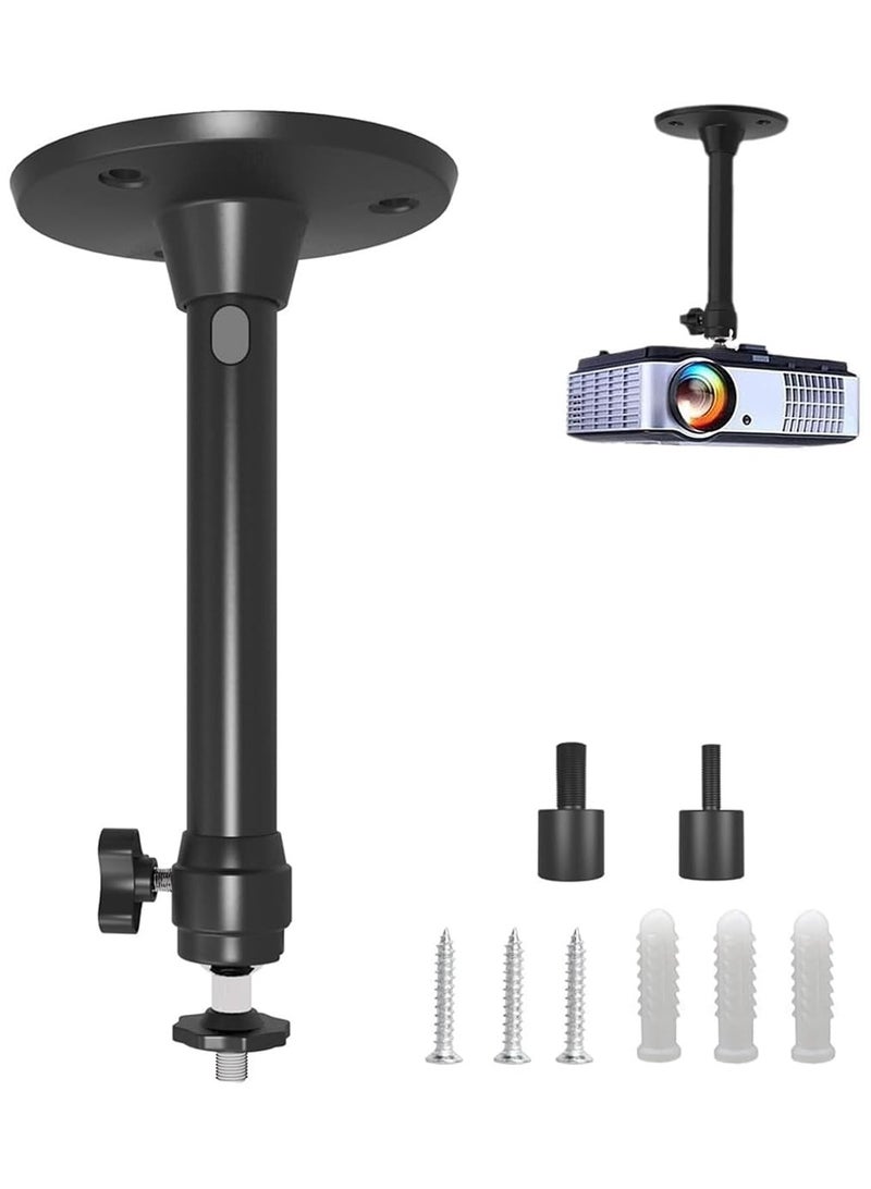 Anmi Mini Ceiling Wall Projector Mount Stand, Adjustable Tilt & Swivel Hanging Projector Holder, Wall Mount Hanger Rack Stand for Mini Projector with 2 Free Adapters (175mm, Black)  - Image 1