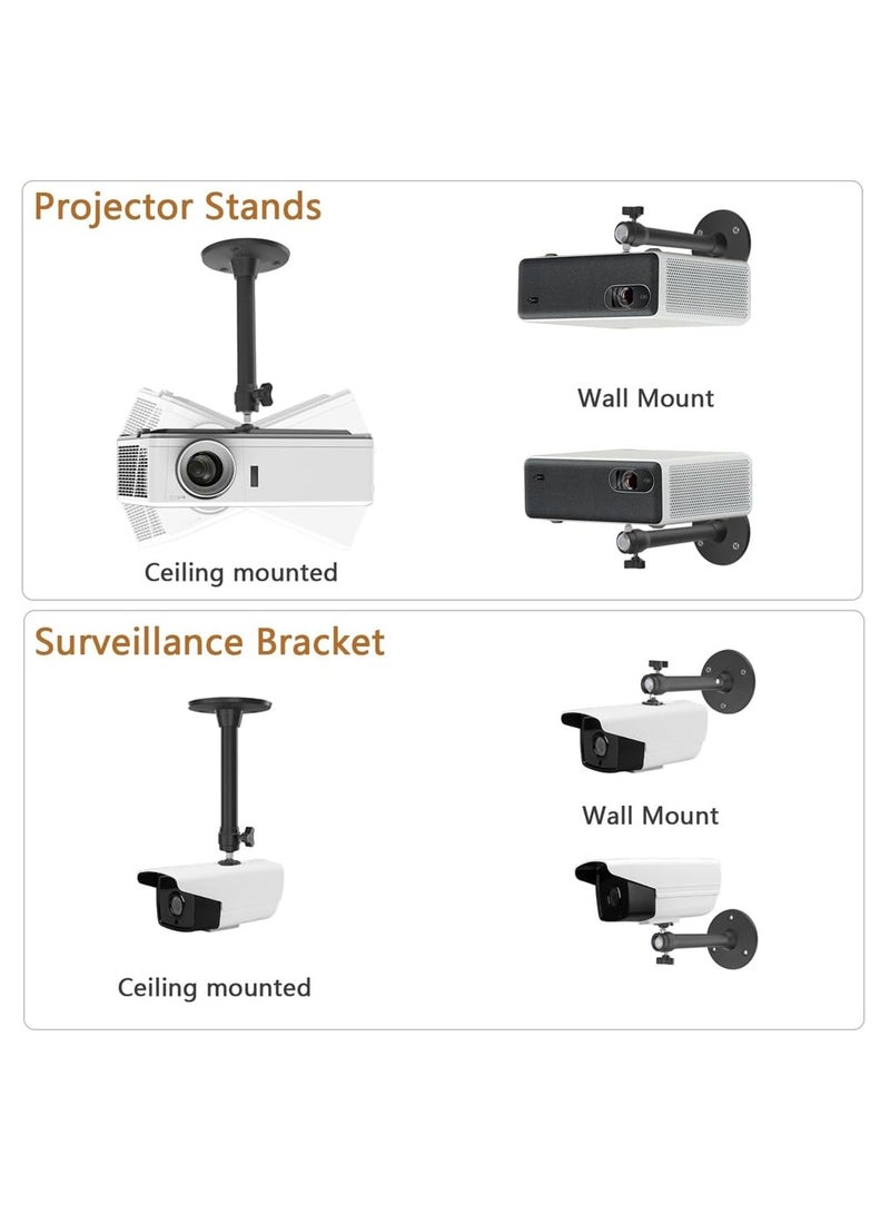 Anmi Mini Ceiling Wall Projector Mount Stand, Adjustable Tilt & Swivel Hanging Projector Holder, Wall Mount Hanger Rack Stand for Mini Projector with 2 Free Adapters (175mm, Black)  - Image 2
