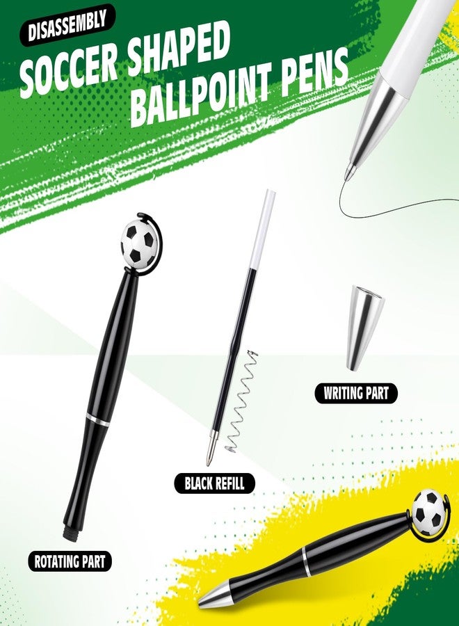 Supervitae 50 Pcs Soccer Pens Bulk Novelty Soccer White and Black Ballpoint Pens 1 mm Black Gel Ink Football Party Favor Gift for Sports Men Women Teacher Nurse Office Home Supply - Image 4