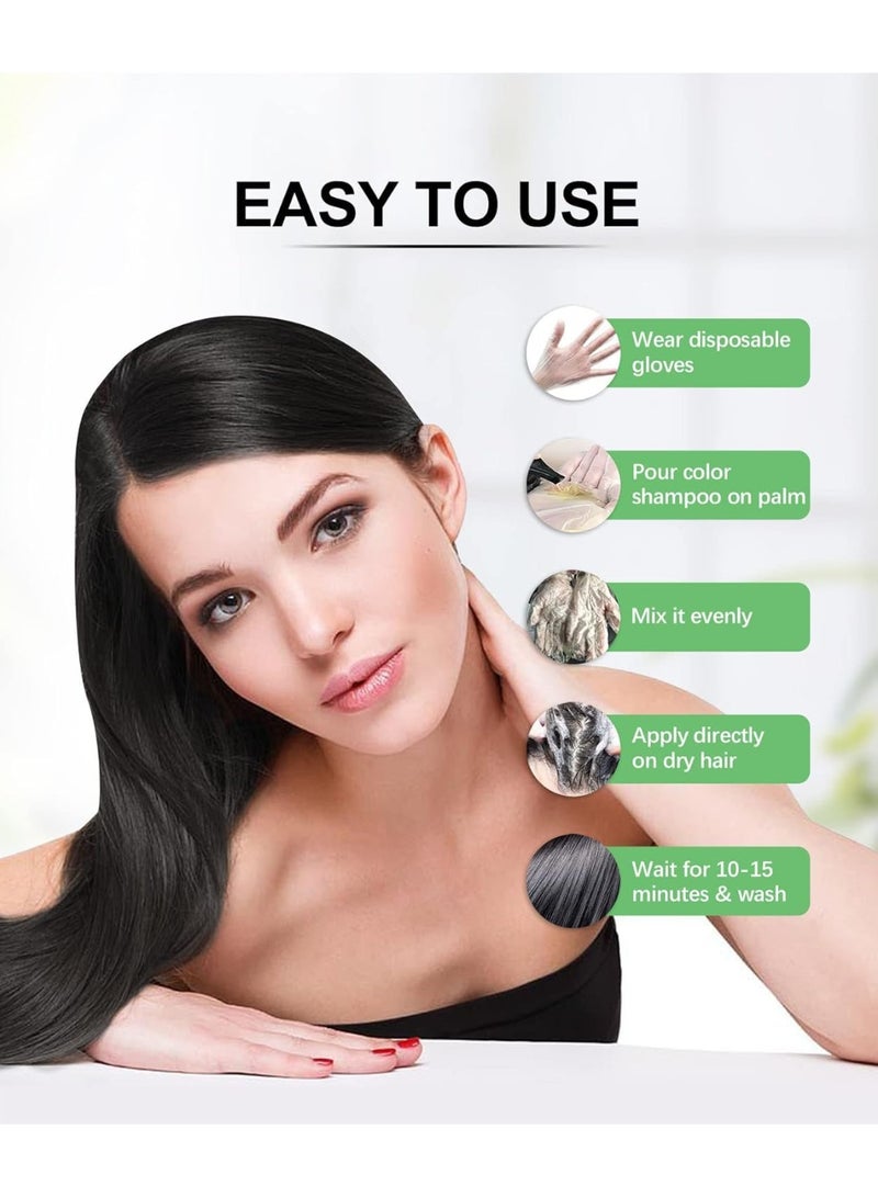 Herbishh Hair Colour Shampoo (Black, 400ml)- No PPD & Ammonia Hair Color for Women & Men| Permanent Dye with 100% Grey Coverage Up To 3 Weeks| 3-in-1 Formula with Keratin & Herbal Extracts - Image 4