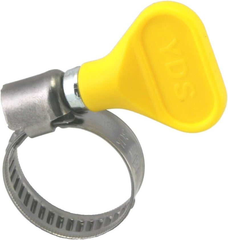YDS Butterfly Stainless Steel W2 Hose Clamp, Turn Key, 12-22 mm (1/2" to 7/8") Diameter Ranger, 9 mm Bandwidth (Pack of 10) - Image 1