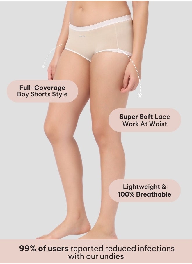 Intimate Queen Corn Bae Lacy Boyshorts – CloudSoft Luxury, Made from Corn Fiber | Soothes Skin, No Roll-Ups (Pack Of 3)  - Image 3