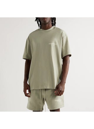 FOG MIKI Season 8 ESSENTIALS Flocking Letter Short-sleeved American T-shirt Loose Joker T-shirt Tide greyish green - pzsku/ZB27E09EE436221A14114Z/45/1746212535/163783e1-70de-41a4-ad1b-96821405d6ac