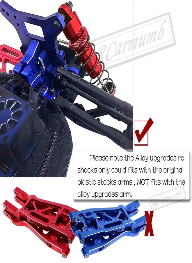 Rcarmumb Front Rear RC Shock Upgrades Part for 1/8 Sledge 4WD #95076-4, 4PCS Full Aluminum Big Bore RC Shocks Hops Up for Sledge Monster Truck,Red - Image 4