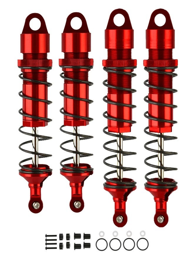 Rcarmumb Front Rear RC Shock Upgrades Part for 1/8 Sledge 4WD #95076-4, 4PCS Full Aluminum Big Bore RC Shocks Hops Up for Sledge Monster Truck,Red - Image 1