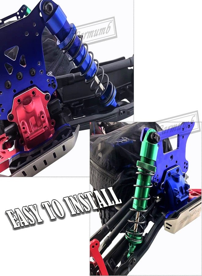 Rcarmumb Front Rear RC Shock Upgrades Part for 1/8 Sledge 4WD #95076-4, 4PCS Full Aluminum Big Bore RC Shocks Hops Up for Sledge Monster Truck,Red - Image 3