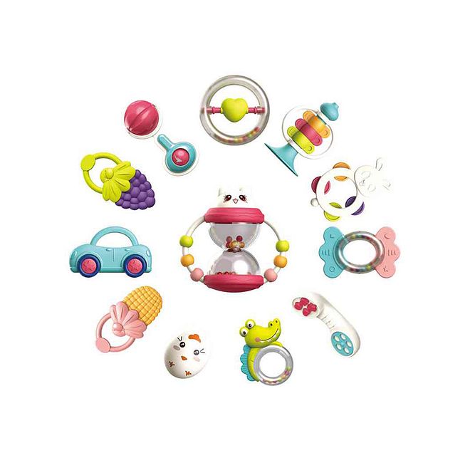 UKR Baby Rattles 12-Pack - Sensory & Auditory Development Toys for Infants 3 Months+, Sterilizable, Gift-ready Packaging - Image 2