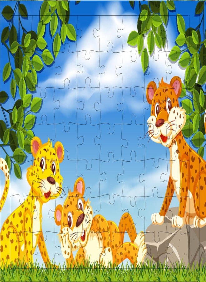 Fiddlys 54 Pcs Wood Jigsaw Puzzles for Kids & Children Age 6+ Double Layered Wooden Puzzles with Bright Front & Back Print Puzzle for Kids-Educational Toy (Jungle World Pack of 6) - Image 4