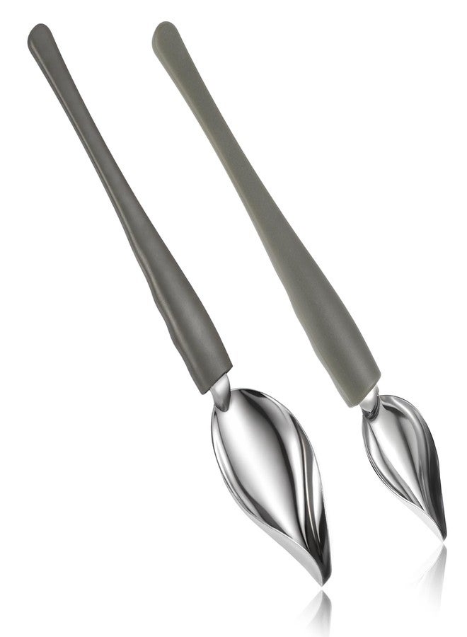 Tweruna 2 PCS Stainless Steel Drizzle Spoon, 2 Size Chocolate Drizzle Tool Plating Spoons, Culinary Drawing Decorating Spoon Set for Decorative Plates, Cake, Coffee - Image 1
