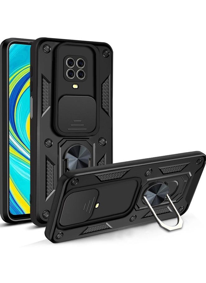 Generic Shield Full Protection Case With Metal Ring &Slide Camera Cover For redmi note 9s / redmi note 9 pro case  - Image 1