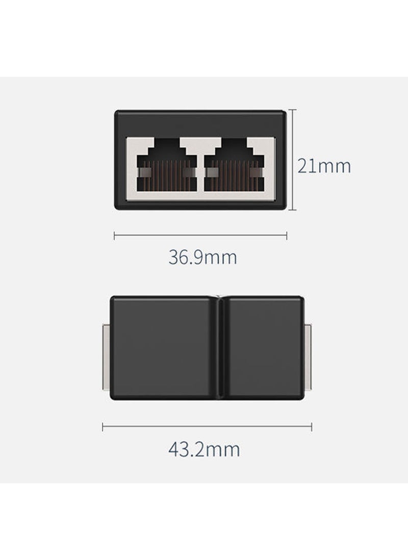 Generic - 4Pcs RJ45 Ethernet Splitter Adapter, 1 to 2 Ethernet Extender Connecter Female to 2 Female 8P8C Extender Plug LAN Couple Network for Cat5 Cat5e Cat6 Cat6e Cat7 - Image 1