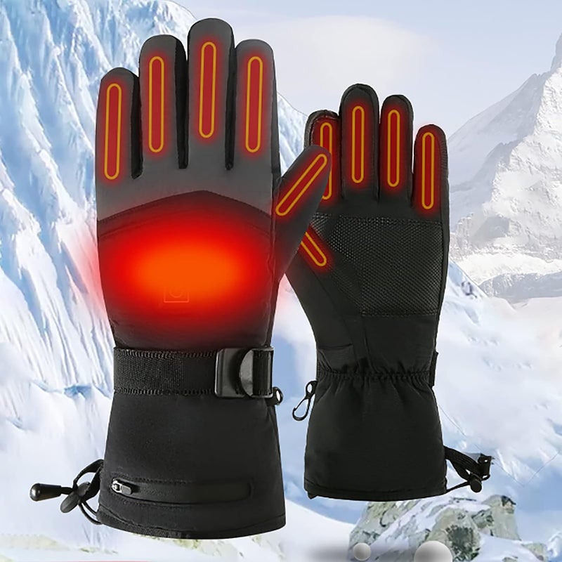 klarako Heated Gloves for Men Women Winter Gloves Heated Ski Gloves with Battery Warm Thermal Gloves Outdoor for Skiing Snowboarding Hunting Skating Hiking Cycling (Black, One Size) - Image 1